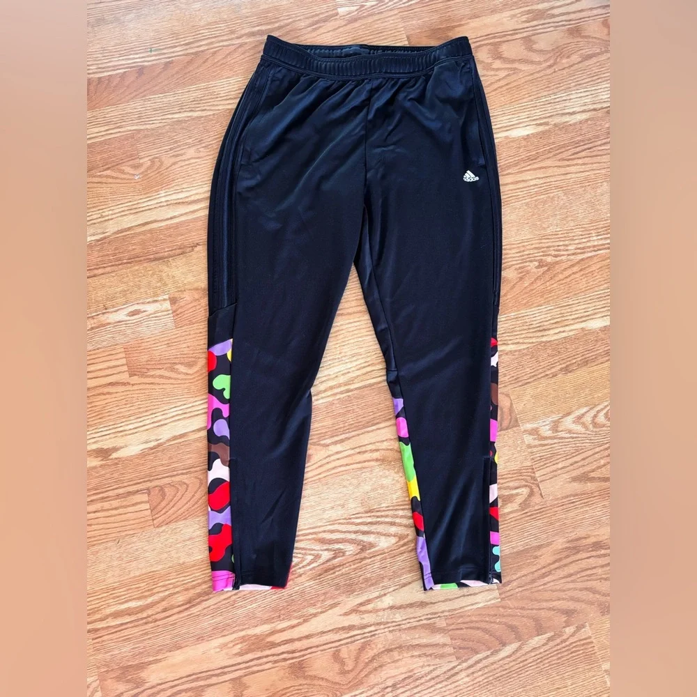 Adidas x Rich Mnisi Track Pants Black Multicolor Rainbow Camo Panels Men Size M